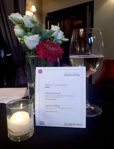 A menu of the speciality cocktails served during the event.