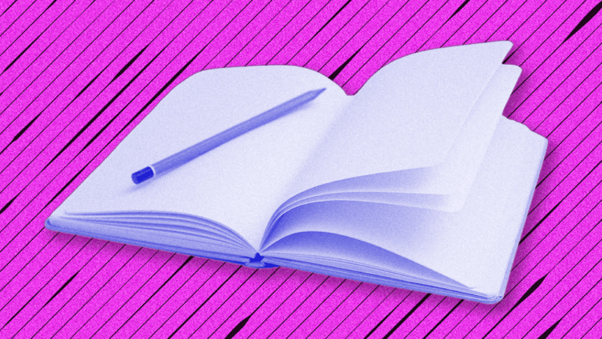 Journal with Pink Background