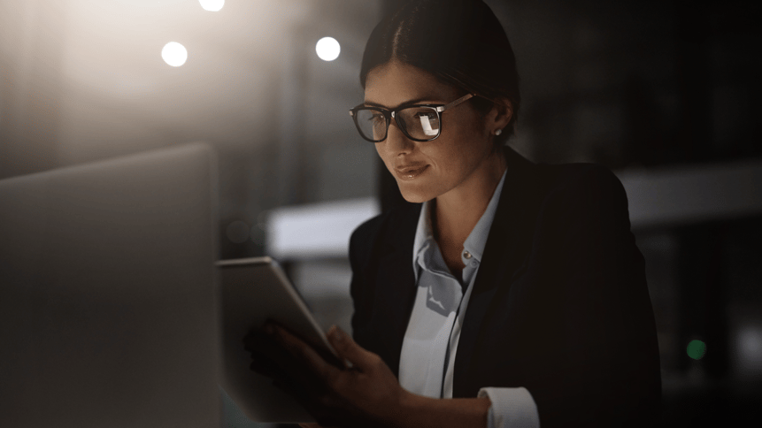 Woman looking at screen