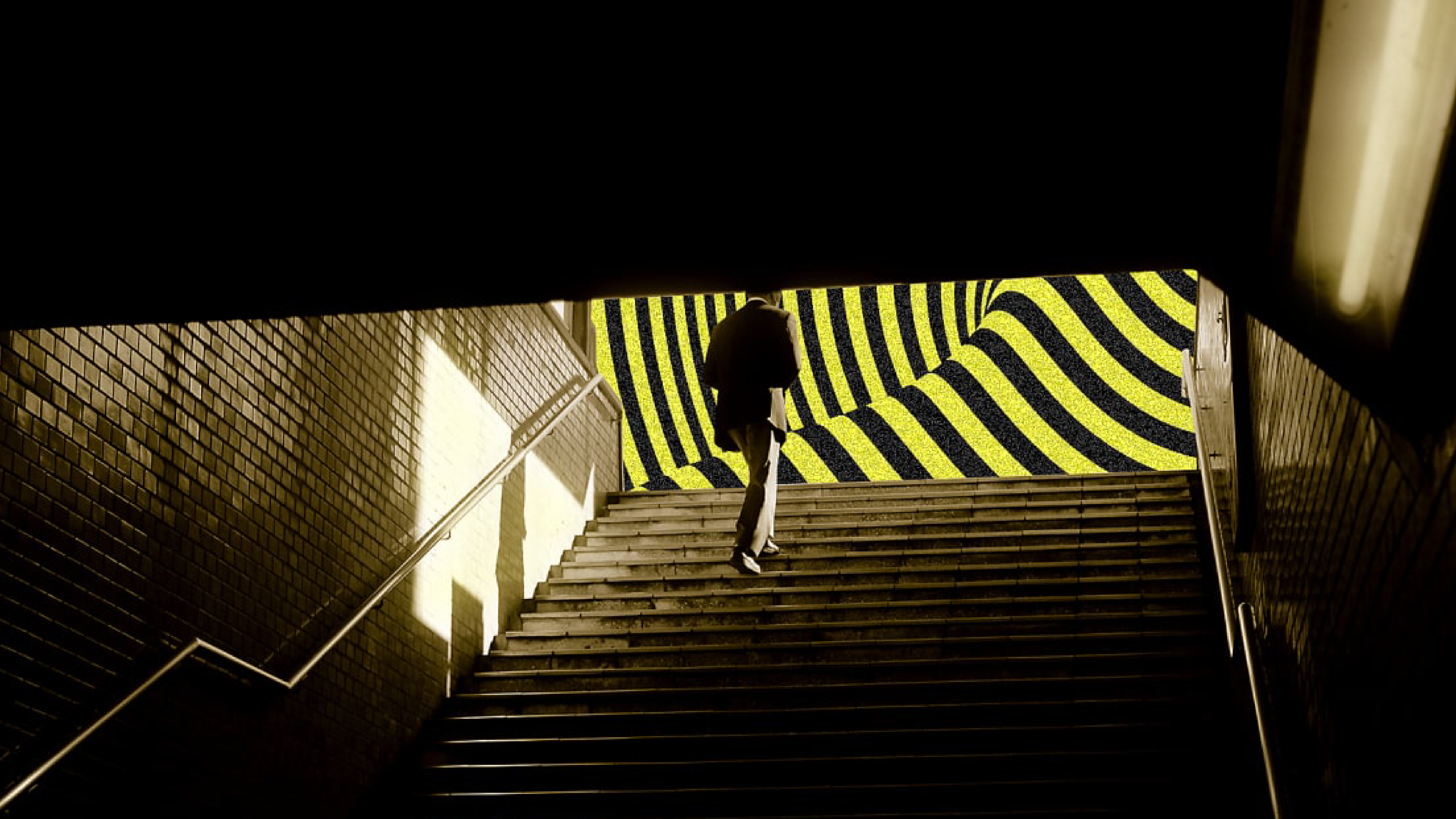 Walking up the stairs